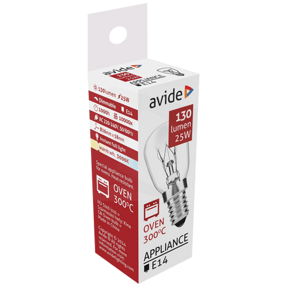 Avide Sijalica za pećnicu, 25W, E14, 3000K, 300 °C, IP20 - Oven 300 °C bulb 25W E14