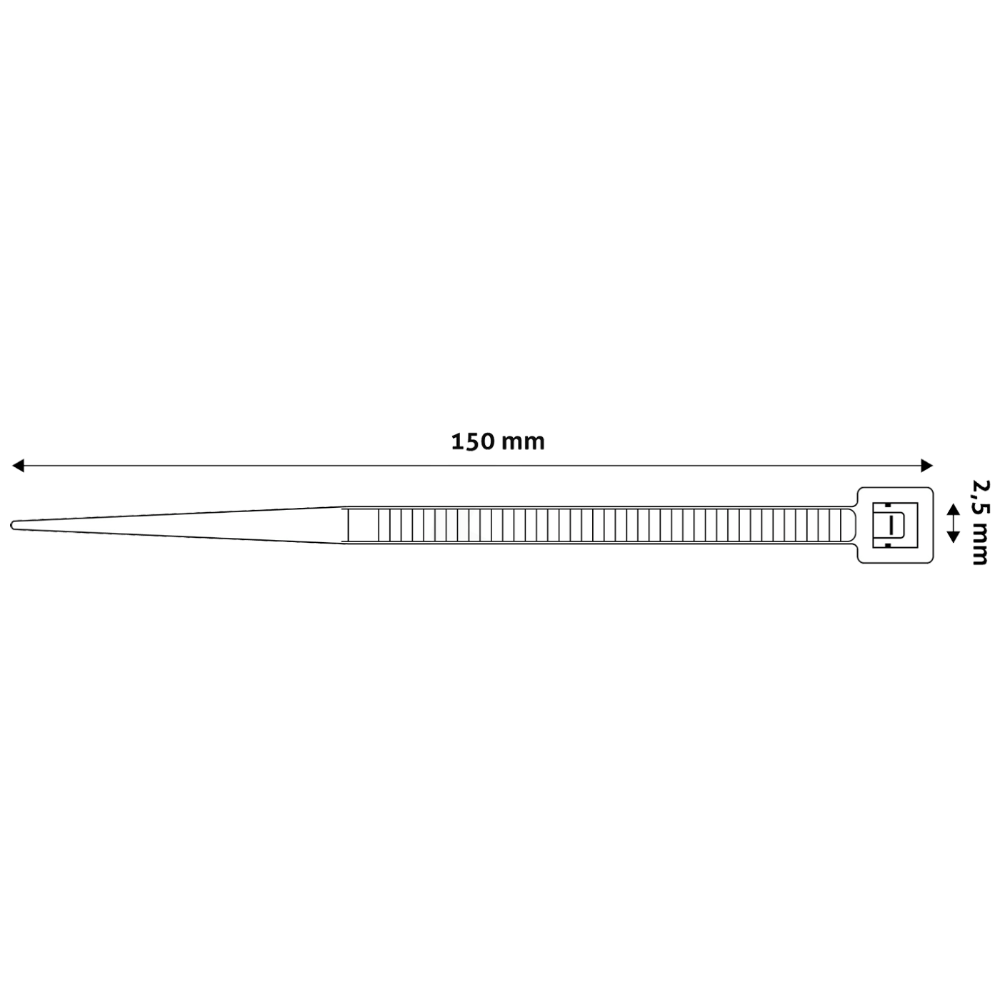 Entac Plastične vezice 2,5mm x 150mm, 50 kom. - Cable Tie 2.5mmx150mm White