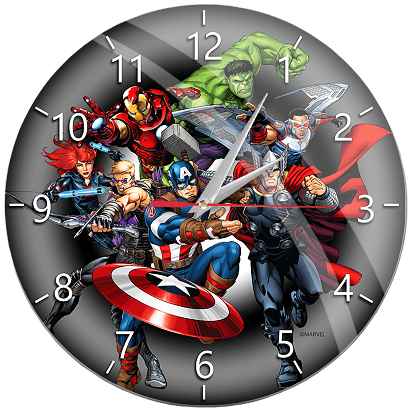 Marvel Zidni sat, Marvel Avengers - Wall Clock Glossy Avengers 003