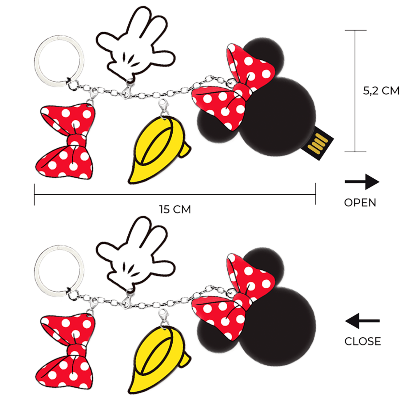Disney USB Flash Drive 16GB, USB2.0, privjesak za ključ, Minnie - Flash Drive Minnie CHARMS 16GB 2.0