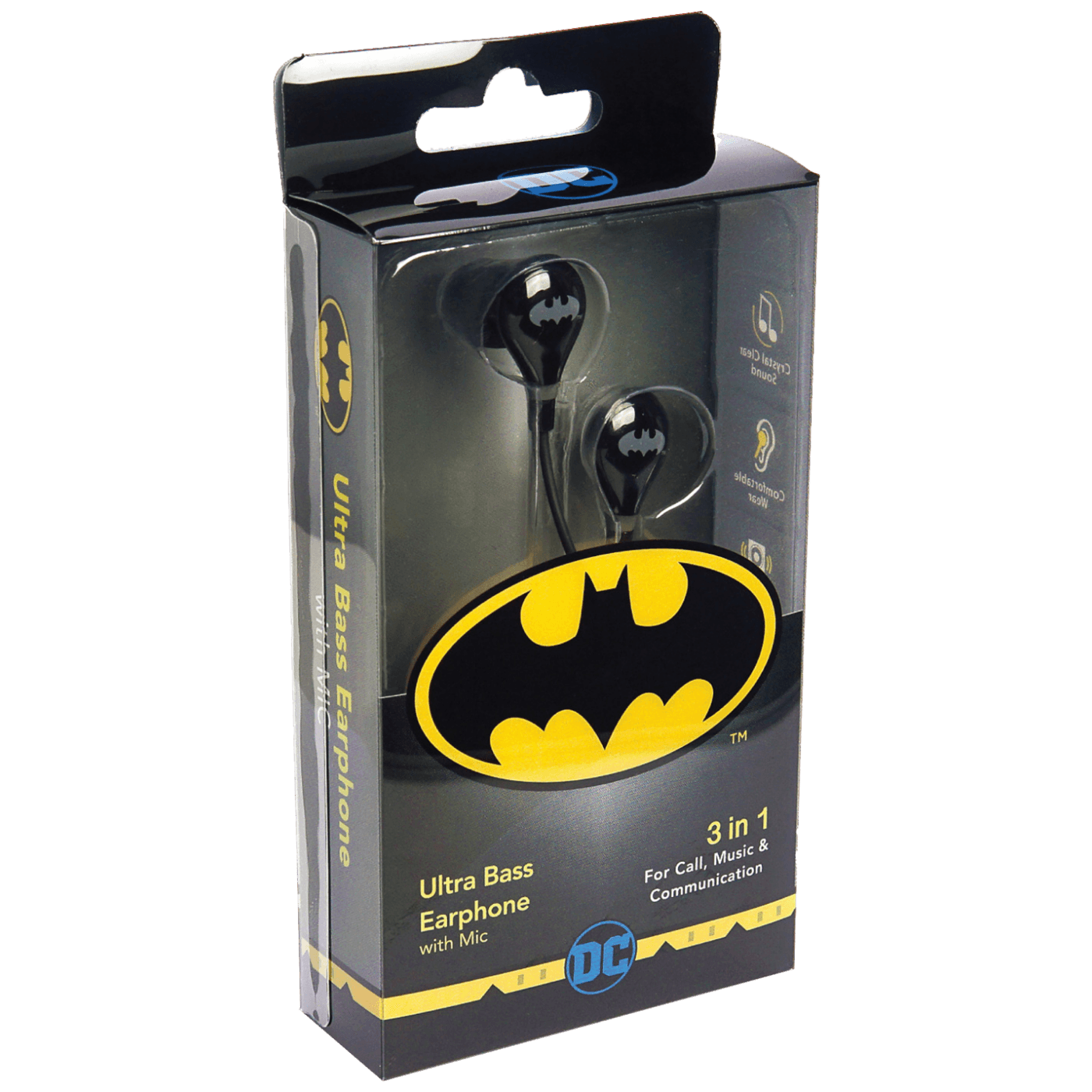 DC Slušalice sa mikrofonom, Batman, 3.5 mm - BATMAN Ultra Bass Earphone with Mic