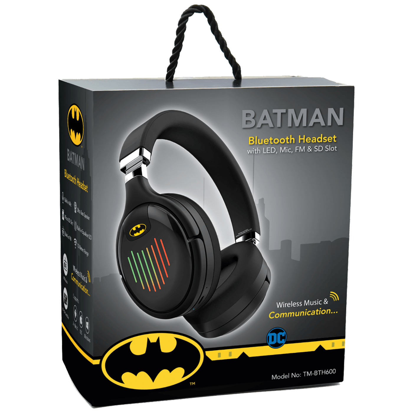 DC Bežične slušalice, Batman, Bluetooth, microSD, FM radio - BATMAN Bluetooth Headset