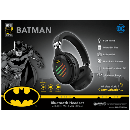 DC Bežične slušalice, Batman, Bluetooth, microSD, FM radio - BATMAN Bluetooth Headset