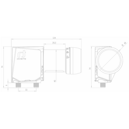 Inverto LNB Twin, šum 0,2dB, DVB-S2 ( HD - UHD 4K - 8K ) - IDLT-TWL412-ULTRA-OPN