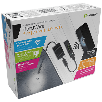 Tracer Kamera , endoskopska, LED, WiFi, vodootporna - HARDWIRE 5M 8MM LED WIFI