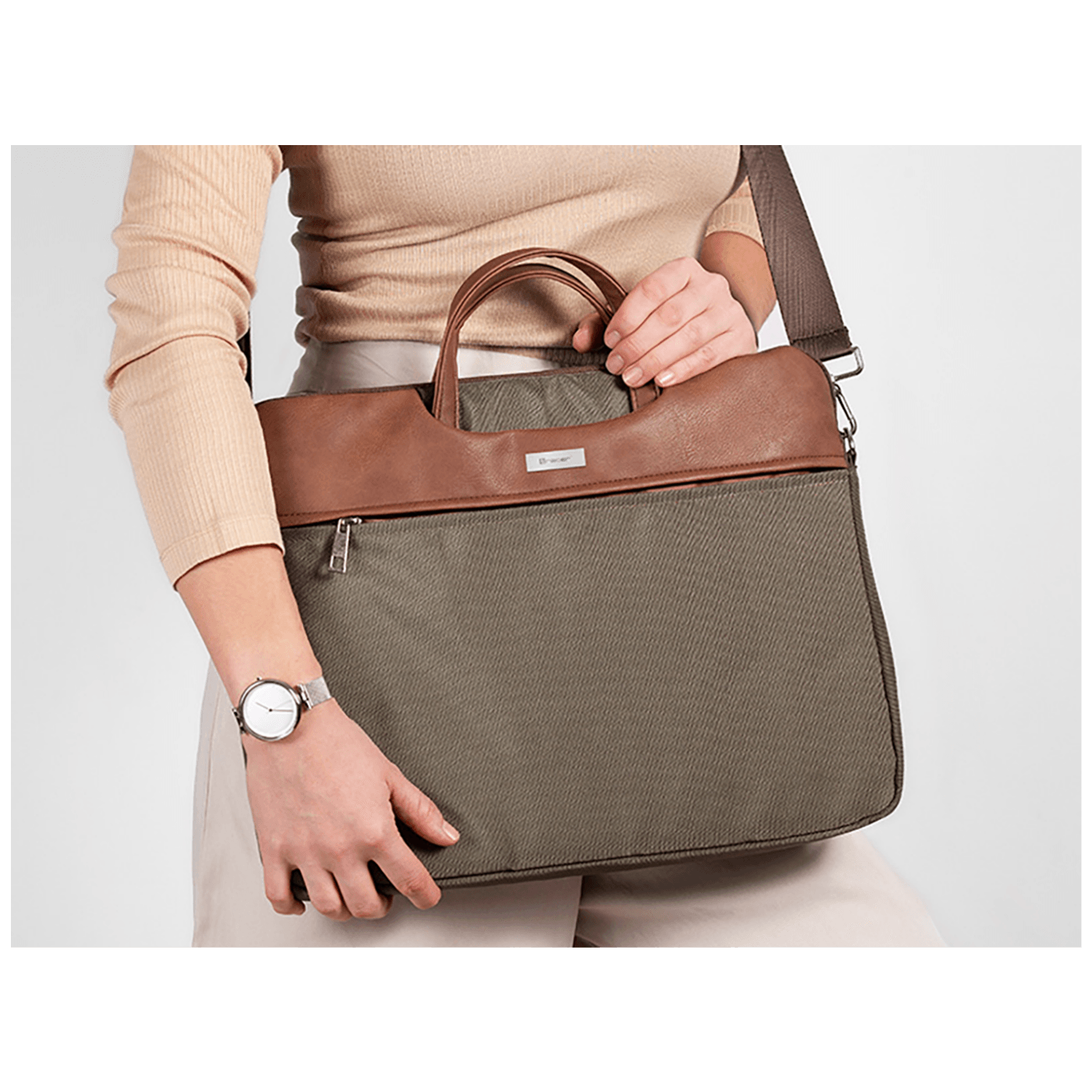 Tracer Torba za laptop 15,6", eko koža, Green PU - NOTEBOOK BAG - GREEN PU