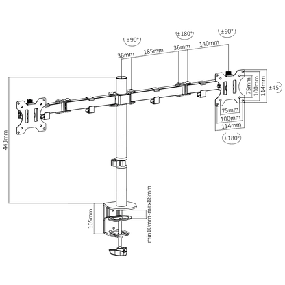 Maclean Stolni nosač za 2 LCD monitor, 13 "- 32" - MC-754