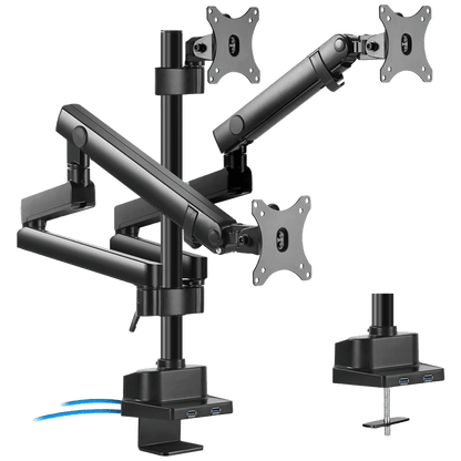 Maclean Stolni nosač za 3 LCD monitor, 17 "- 27", 2 x USB3.0 port - MC-811