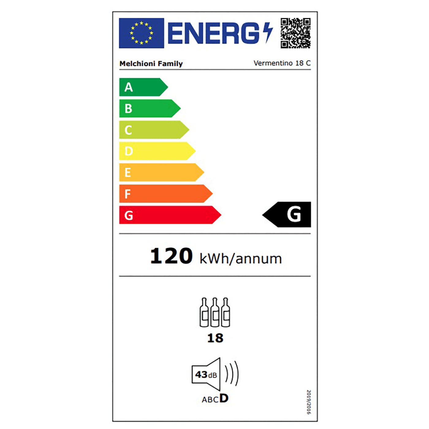 MELCHIONI family Rashladna vinska vitrina, zapremina 50 lit - VERMENTINO 18 C