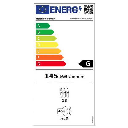 MELCHIONI family Rashladna vinska vitrina, zapremina 50 lit - VERMENTINO 18 C DUAL