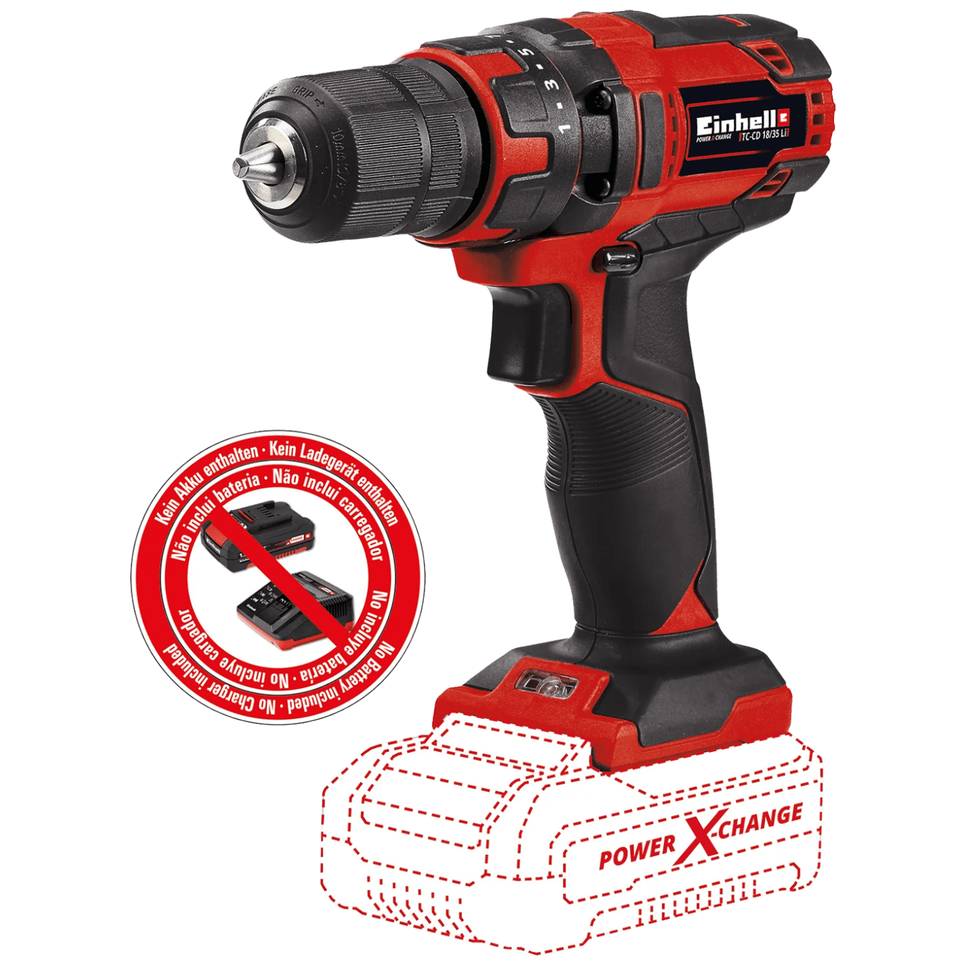 Einhell Aku bušilica, odvijač,  bez baterije - Power X-Change TC-CD 18/35 Li-Solo