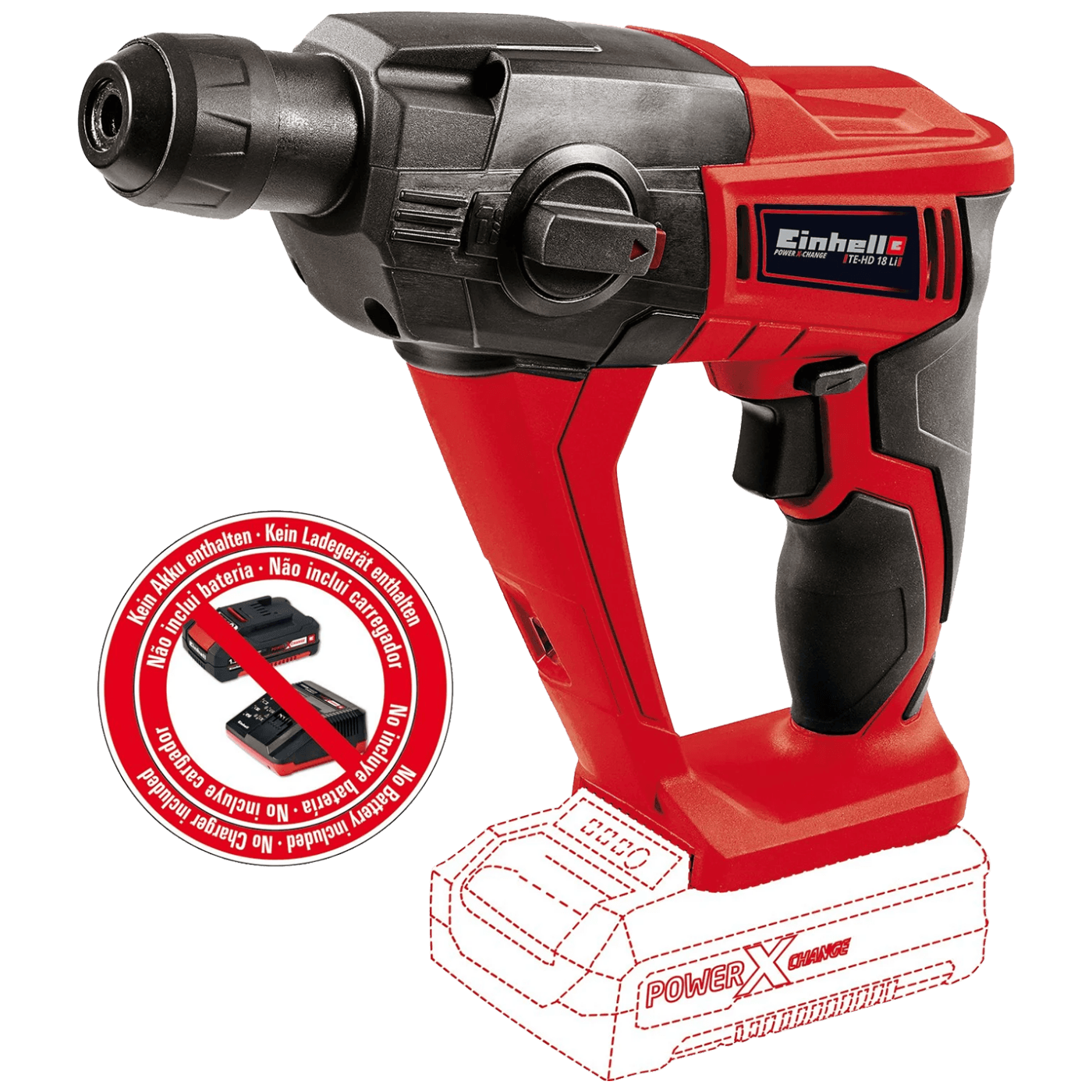 Einhell Aku čekić bušilica, bez baterije - PXC Aku TE-HD 18 Li - Solo