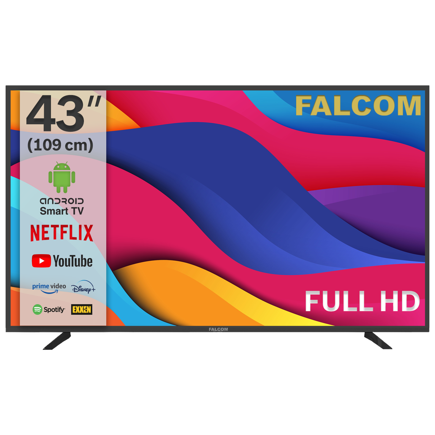 Falcom Televizor Smart LED  43" FullHD,Bluetooth ,WiFi, Android - TV-43LTF022SM
