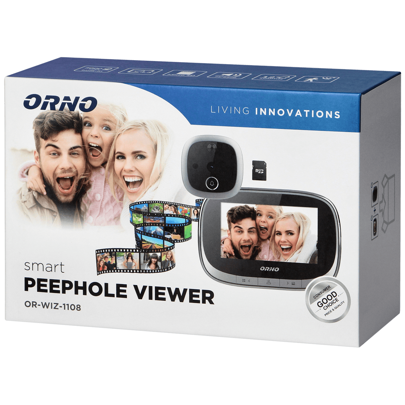 Orno Digitalna špijunka za ulazna vrata, 4.3", LCD - OR-WIZ-1108