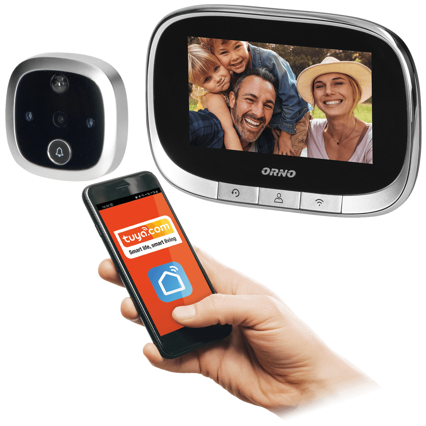 Orno Digitalna špijunka za ulazna vrata, 4.3", LCD, WiFi - OR-WIZ-1109