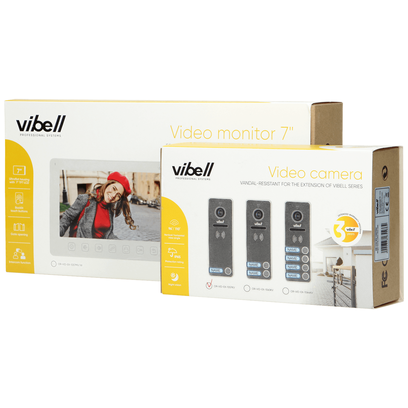 Vibell Video interfon, 7" LCD, Noveo, set - OR-VID-EX-1057/B