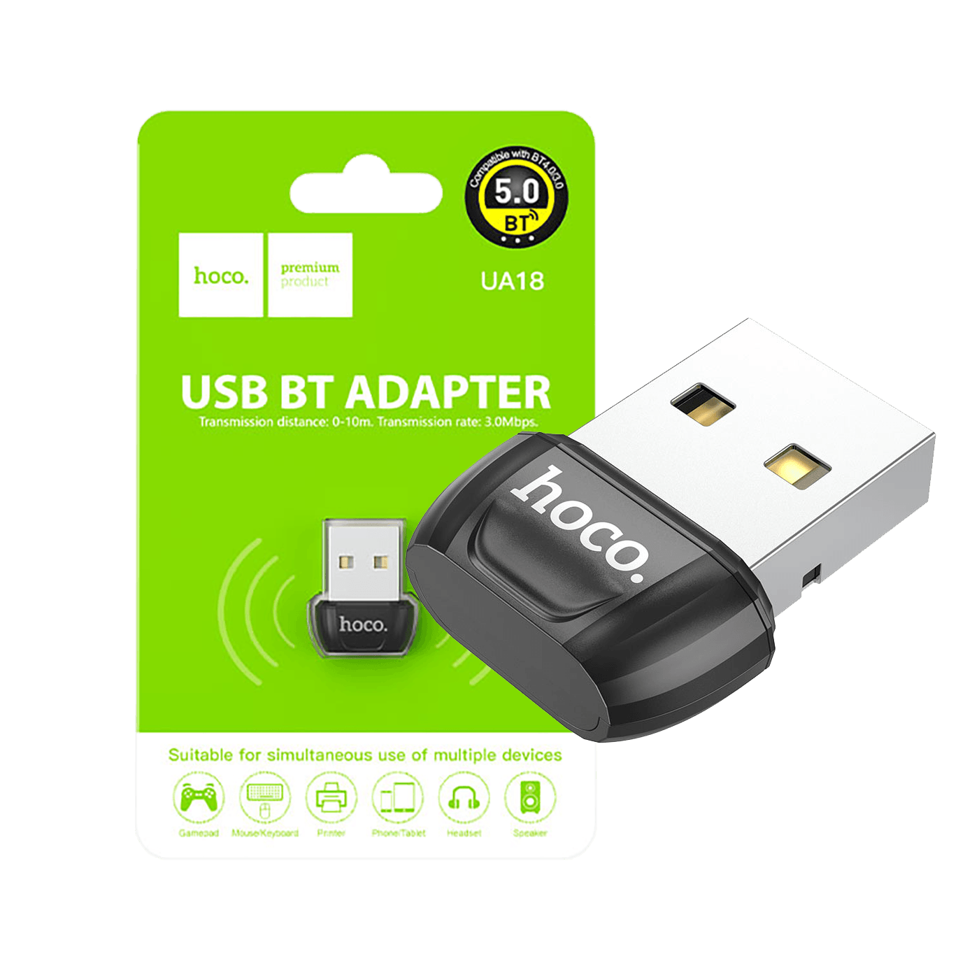 hoco. Adapter USB to Bluetooth v5.0, UA18