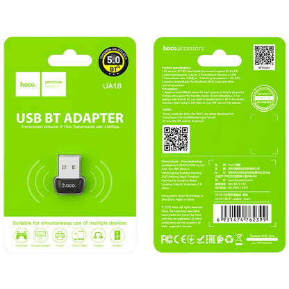 hoco. Adapter USB to Bluetooth v5.0, UA18