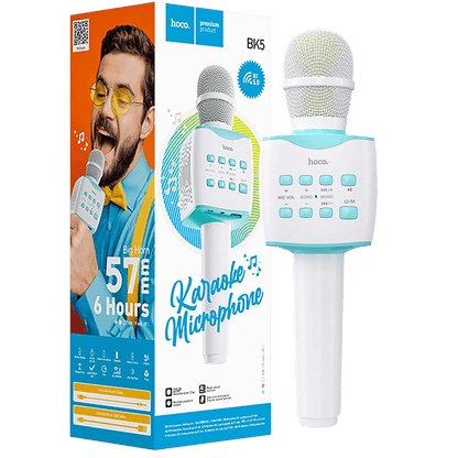 hoco. Mikrofon, bežični, BK5, Karaoke, 1200mAh - BK5 Cantando, Blue