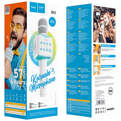 hoco. Mikrofon, bežični, BK5, Karaoke, 1200mAh - BK5 Cantando, Blue