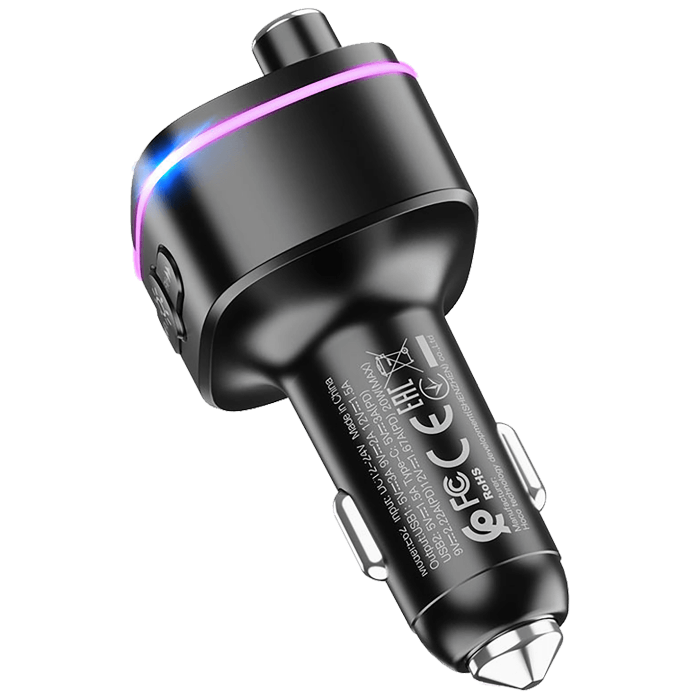 hoco. FM modulator, E62,Bluetooth,12/24 V,2xUSB, 1xUSB-C,PD20W - E62 Fast