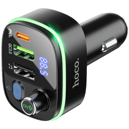hoco. FM modulator, E62,Bluetooth,12/24 V,2xUSB, 1xUSB-C,PD20W - E62 Fast