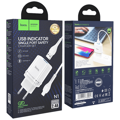 hoco. Punjač kućni sa Lightning kabelom, N1, 2.4A - N1 Ardent Lightning