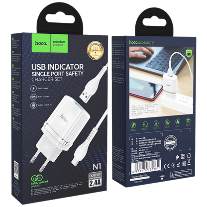 hoco. Punjač kućni sa micro USB kabelom, N1, 2.4A - N1 Ardent microUSB