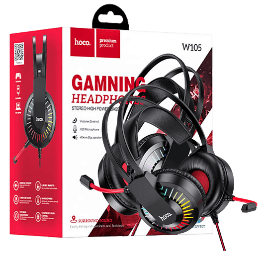 hoco. Slušalice sa mikrofonom, gaming, 3.5 mm / USB, LED - W105 Joyful