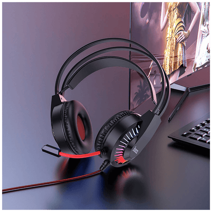 hoco. Slušalice sa mikrofonom, gaming, 3.5 mm / USB, LED - W105 Joyful