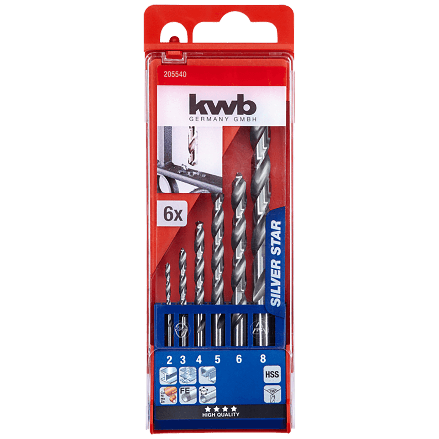 kwb Set borera za metal, 2-8 mm, 6 kom., KWB SILVER STAR - 205540