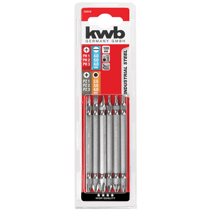 kwb Set dvostranih nastavaka za odvijač, 100 mm, 6 kom - 120910