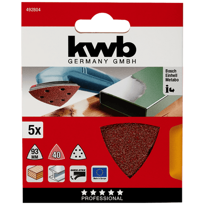 kwb Trokutni brusni papir 5/1, 96mm, GR80, 5 kom - 492808