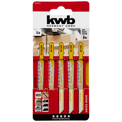 kwb Listovi za ubodnu pilu, srednji,  za tvrdo drvo, 5 kom - 620225