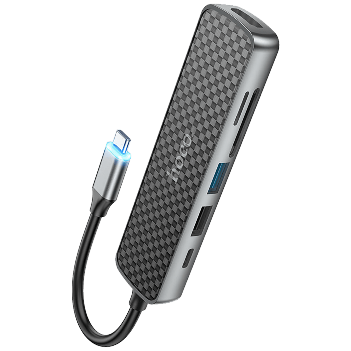 hoco. Konverter USB HUB type C to HDMI/USB3.0/USB2.0/SD/ TF/PD - HB24 Easy display