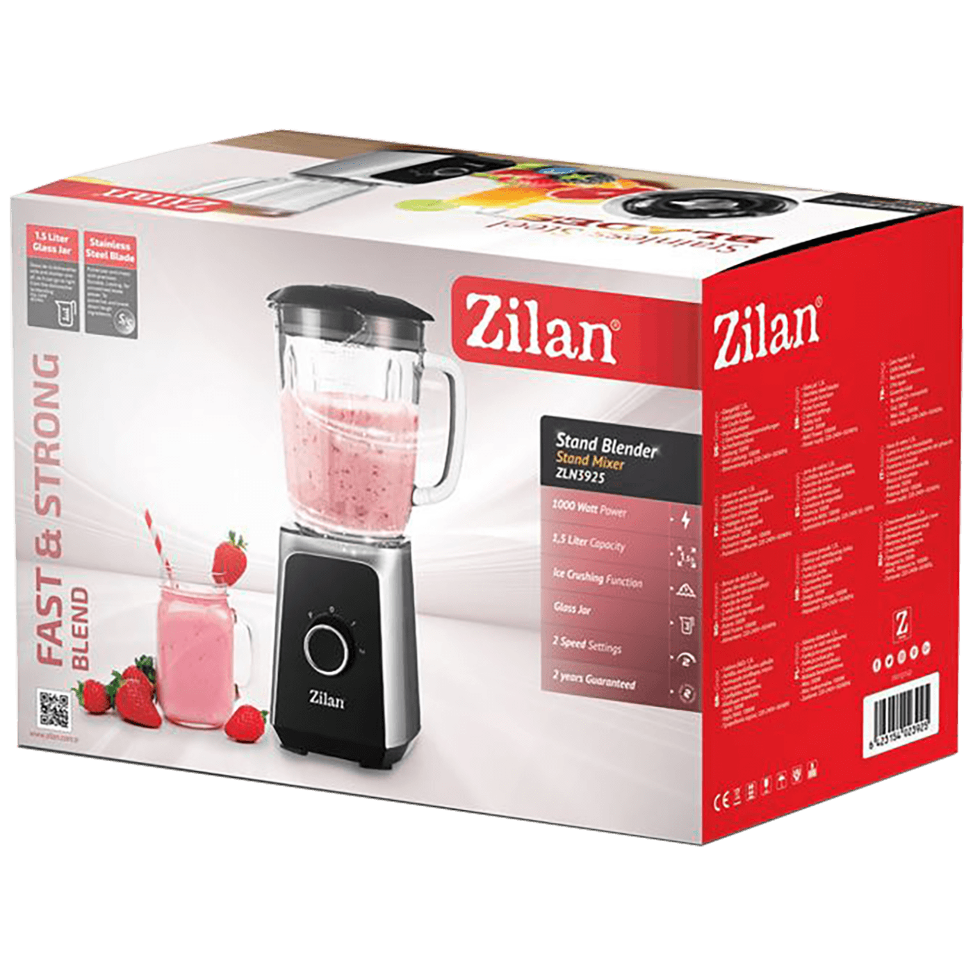 Zilan Blender zapremina 1.5 lit., 1000 W, 2 brzine, staklo, led - ZLN3925