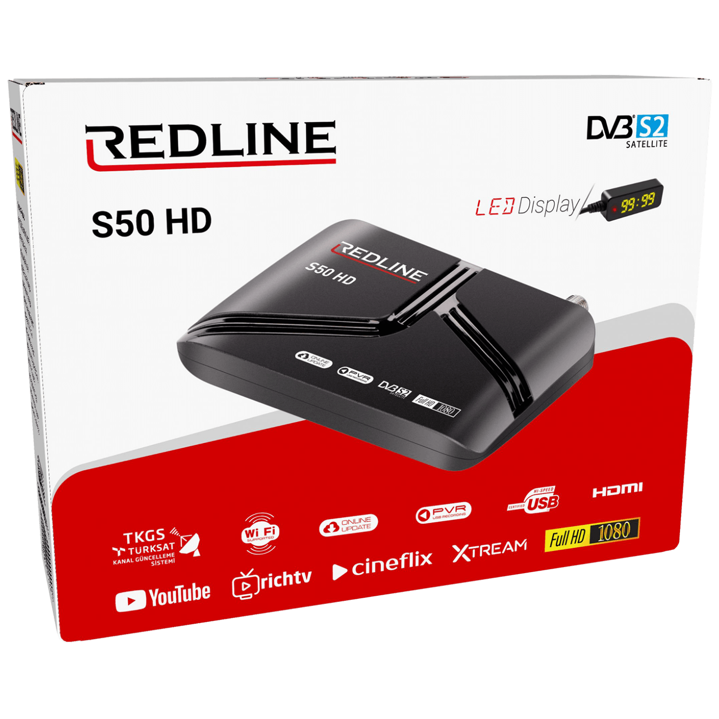 REDLINE Prijemnik satelitski DVB-S2, Full HD, HDMI, USB - S50 HD