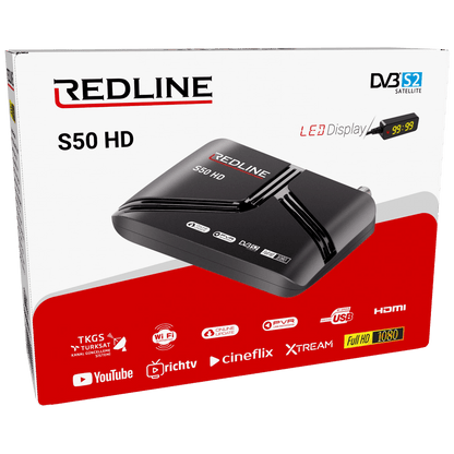 REDLINE Prijemnik satelitski DVB-S2, Full HD, HDMI, USB - S50 HD