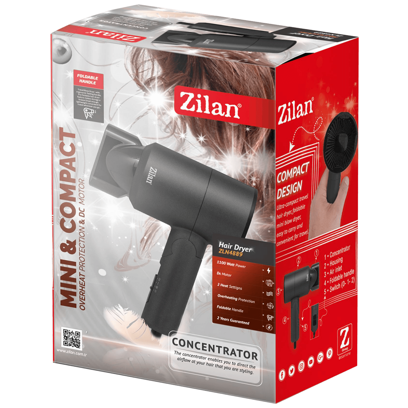 Zilan Fen za kosu, 1100W - ZLN4889