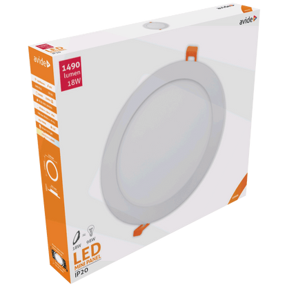 Avide Plafonjera LED, ugradna, 18W, 1490 lm, 4000K, IP20 - ACRPNW-R-18W-ALU