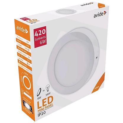 Avide Plafonjera LED, 6W, 420 lm, 4000K, IP20 - ACSMNW-R-6W-ALU