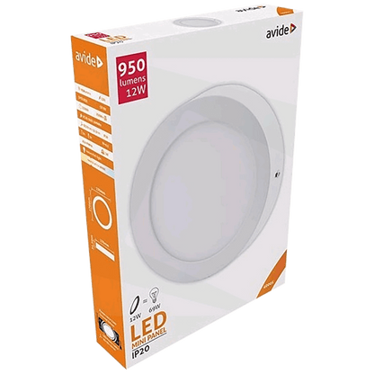 Avide Plafonjera LED, 12W, 950 lm, 4000K, IP20 - ACSMNW-R-12W-ALU