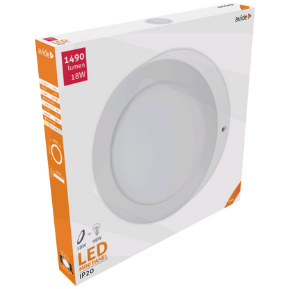 Avide Plafonjera LED, 18W, 1490 lm, 4000K, IP20 - ACSMNW-R-18W-ALU