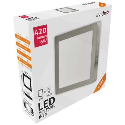 Avide Plafonjera LED, 6W, 420 lm, 4000K, IP20 - ACSMNW-S-6W-ALU-SN