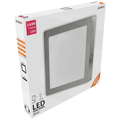 Avide Plafonjera LED, 18W, 1490 lm, 4000K, IP20 - ACSMNW-S-18W-ALU-SN