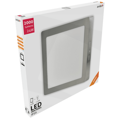 Avide Plafonjera LED, 24W, 2000 lm, 4000K, IP20 - ACSMNW-S-24W-ALU-SN