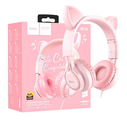 hoco. Slušalice sa mikrofonom, mačje uši, pink - W36 slušalice Mačje uši,Pink