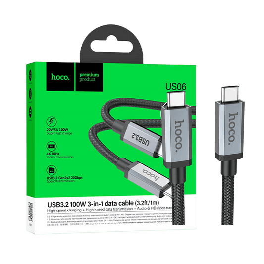 hoco. USB kabl za smartphone, 100W, US06, USB3.2 type C,  1 met. - US06 1M