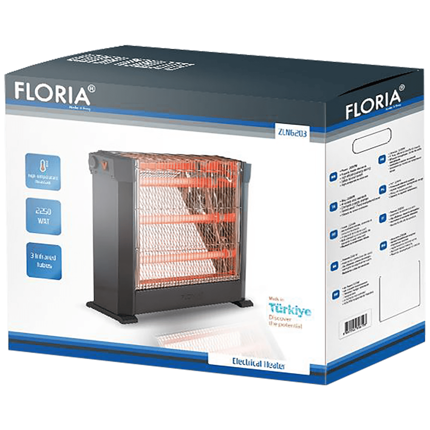 Floria Grijalica sa halogenim ( kvarcnim ) grijačem, 2250 W - ZLN6203
