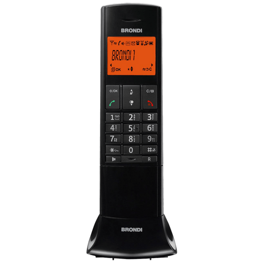 Brondi Telefon bežični, alfanumerički display, DECT GAP - Lemure, Black